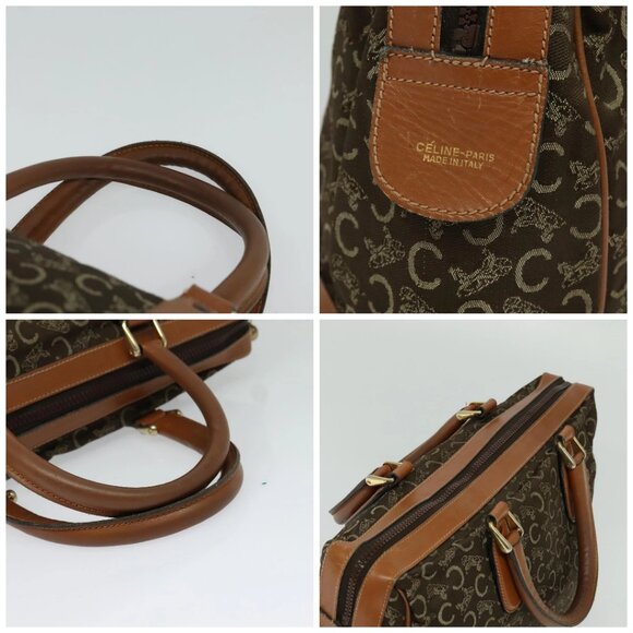 CELINE C Sulky Boston Bag Canvas Brown Gold Auth bs24812 - Picture 16 of 16